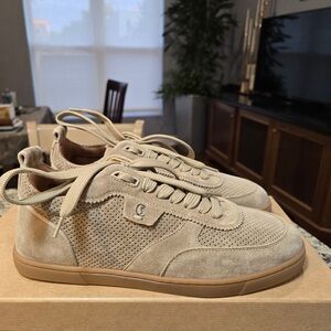 Christian Louboutin Taupe Suede Low-Top Sneakers